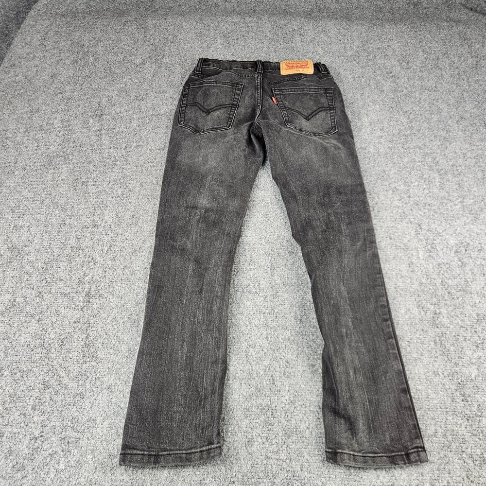 Levis 512 Slim Taper Boys Jeans Black Washed Size 10 Reg 25x25 Adjustable Waist - Picture 12 of 12